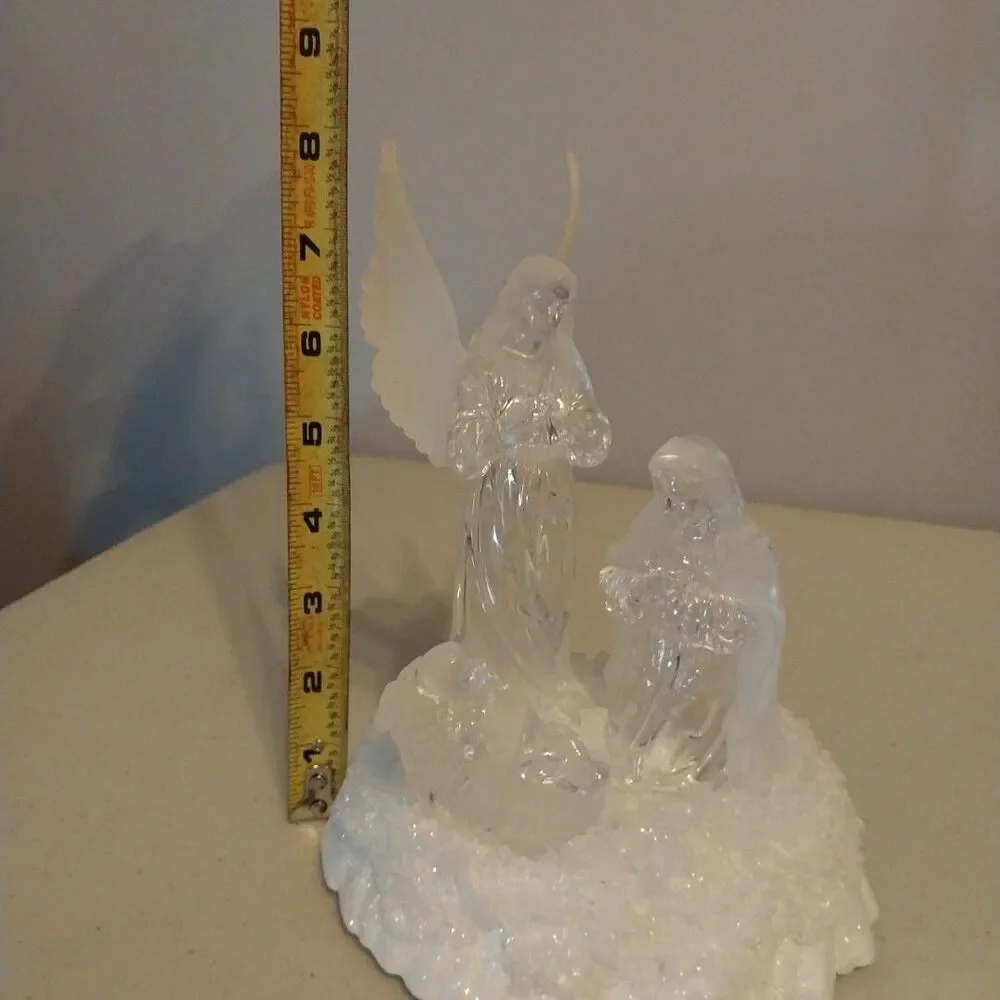 Acrylic Nativity Scene Light Up Color Changing Christmas Decor Battery Operated